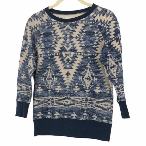 Denim&Supply Ralph Lauren blue Aztec print jumper - Picture 1 of 14